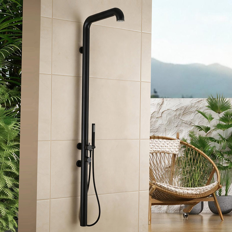Outdoor Shower and Footwash Spout, Matte Black