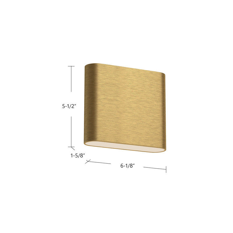 Slate LED Wall Light, 5.5" H x 6.13" W x 1.63" D, Brushed Nickel