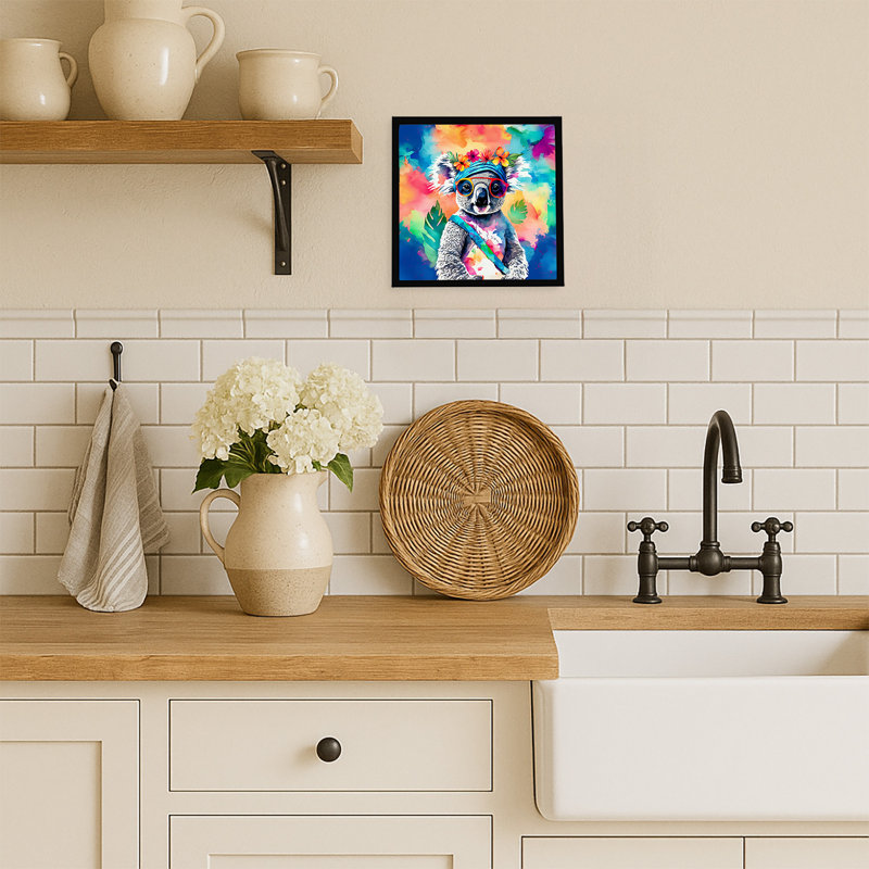 Hippie Animal Koala Framed Metal Print