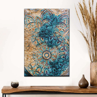 Mandala boho rétro sur toile