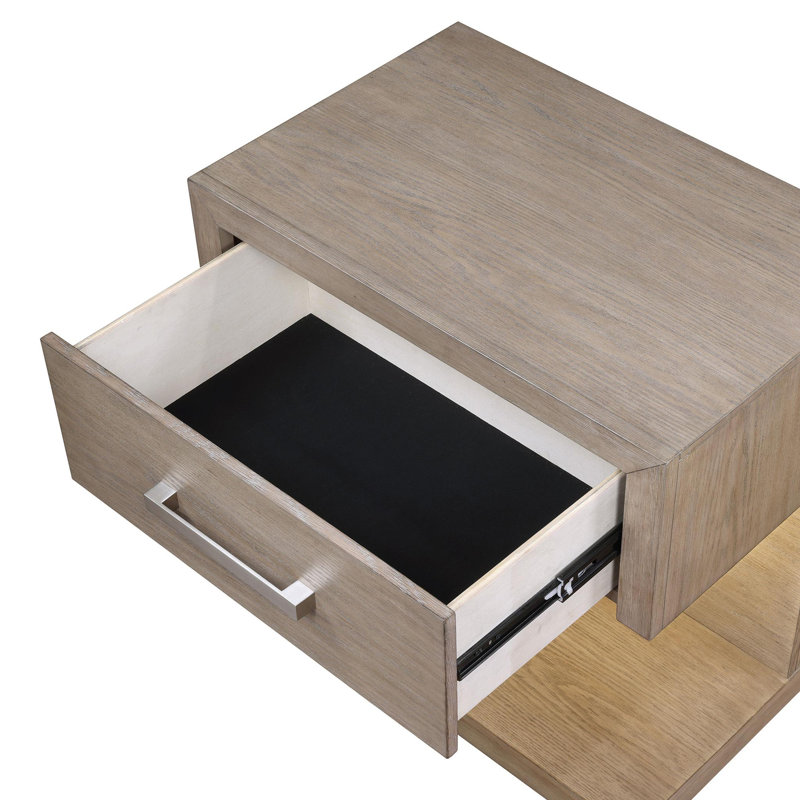 1-drawer Nightstand Bedside Table Barley Brown