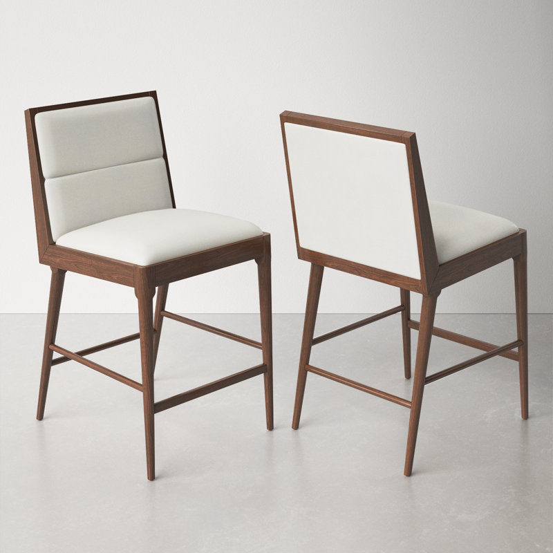 Preston 22.7" Linen Counter Stool, Walnut