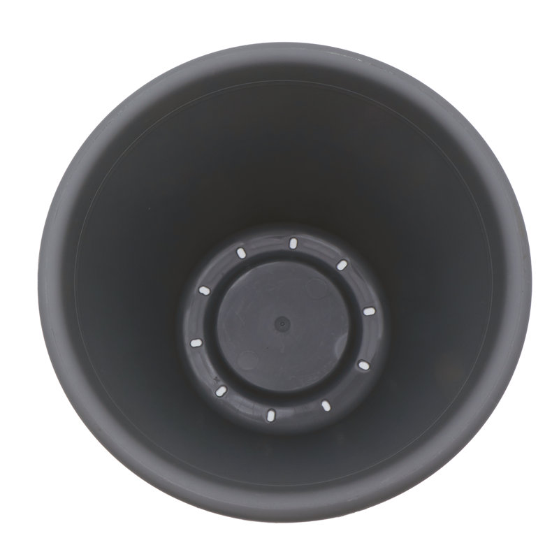 The  17 Inch Round Classic Planter, Plastic Plant Pot, Warm Gray, Gray, 17.2" H x 17.5" W x 13.6" D