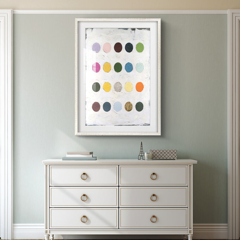 Chroma Dots II - Imprimé encadré, H 28,5 po x l 20,5 po, Blanc