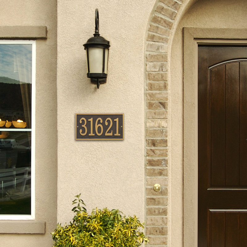 Fast and Easy 1-Line Wall Number Plaque, Bronze/Gold, Yes