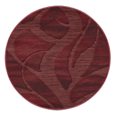 Machine Washable Abstract Red Area Rug