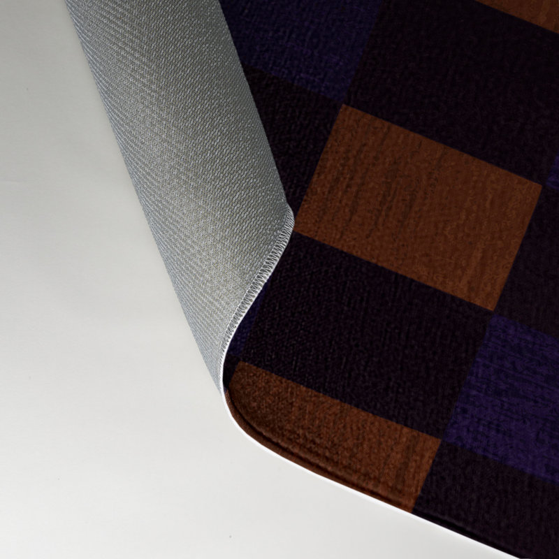 Tapis intérieur / extérieur mauve à carreaux, Rectangle 9 pi x 12 pi