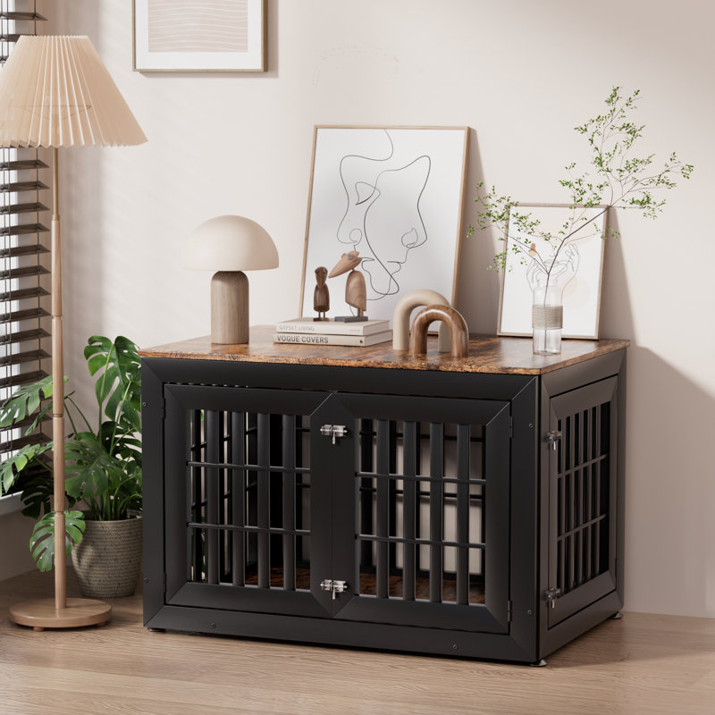 Meuble de rangement robuste pour chien de 42 po pour petits, moyens et grands chiens, Brun