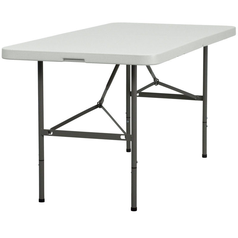 Gray Metal Rectangular Folding Table for Indoor/Outdoor Use