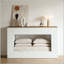 Console cannelée 55 po avec plateau en noyer - Design moderne