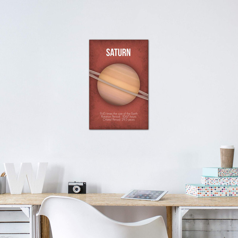 Décoration murale pour enfants Saturn, Toile tendue, H 40 po x l 26 po x P 1,5 po