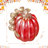 6"H Fall Red Glass Pumpkin With Glitter
