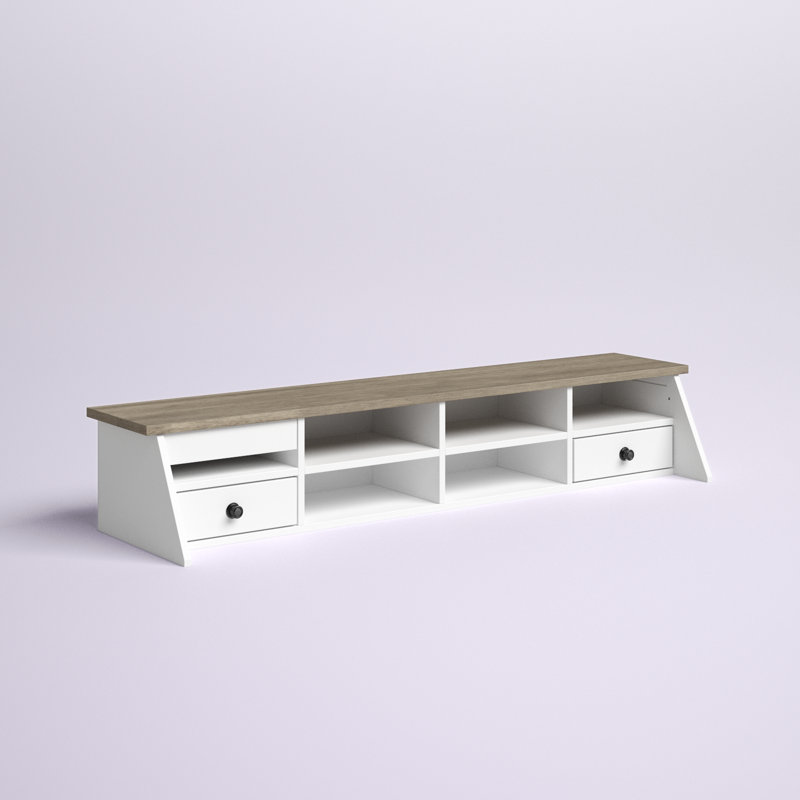 Organisateur de bureau Shelonda, Gris déclin / blanc pur