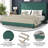 Upholstered Platform Bed with Vertical Stitched Wingback Headboard, Slatted Mattress Foundation-72413569-75085896