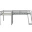 Lit mezzanine simple en L gris avec glissade-130040722