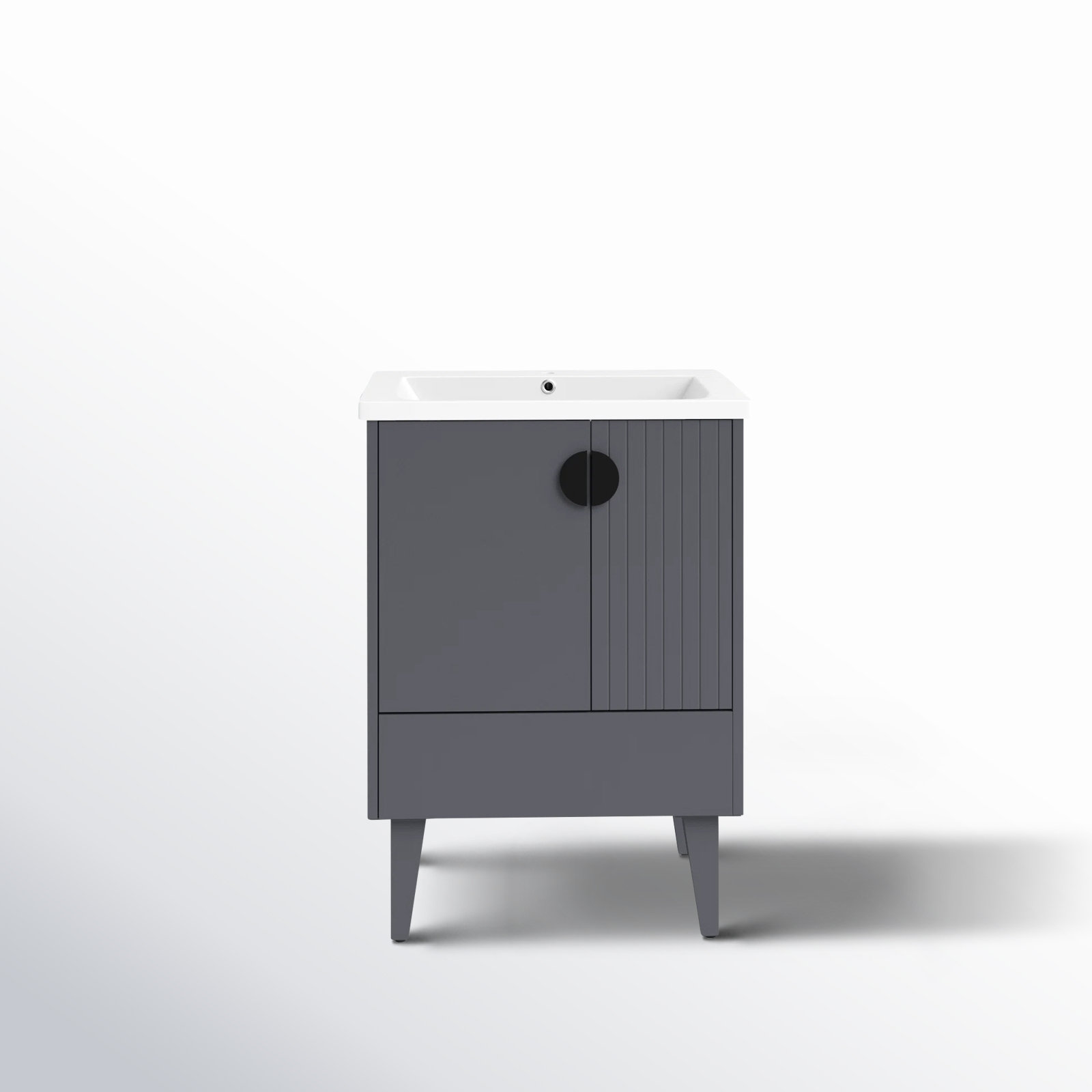 Saimah 24'' Single Bathroom Vanity, Black, Rock Gray