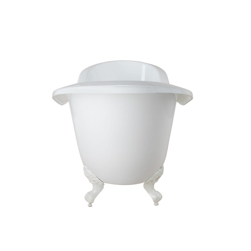 72" x 31" Clawfoot Soaking Acrylic Bathtub, White