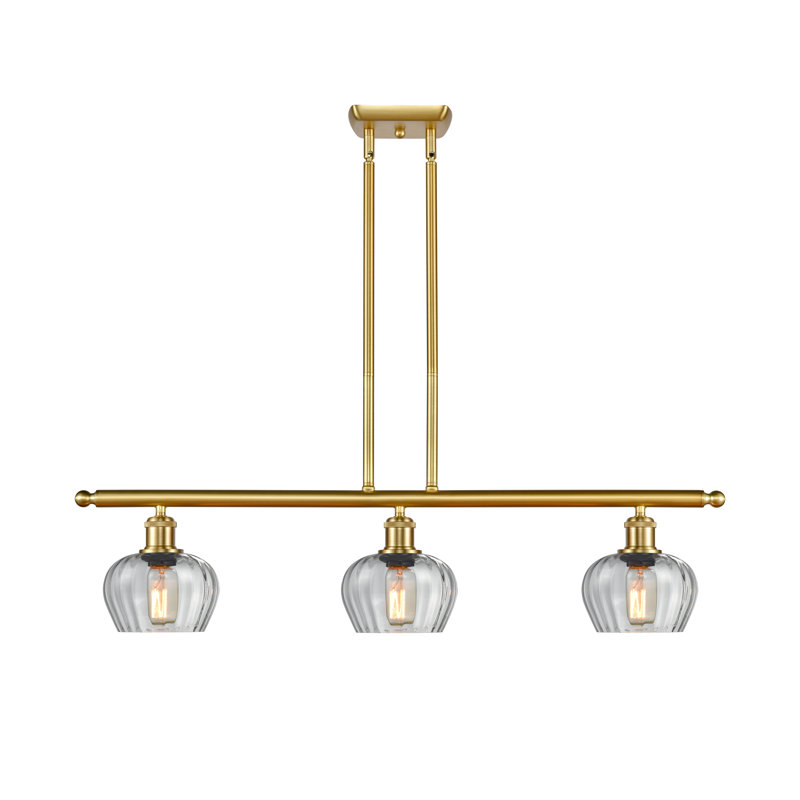 Calton 3 - Light Kitchen Island Pendant, Clear, Satin Gold