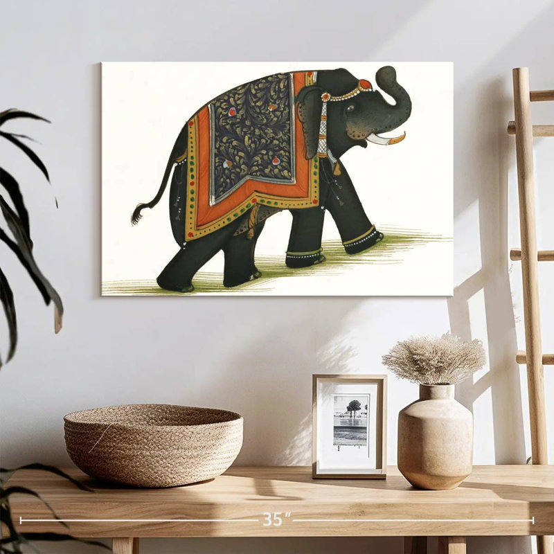 Inde Éléphant I lumière, H 16 po x l 24 po