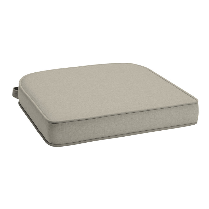 ARDEN Foam Outdoor Double Welted Round Back Seat Cushion, 20 x 19, made with ProFoam, Heathered Taupe