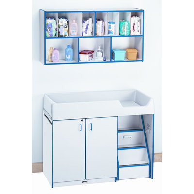 Rainbow Accents Diaper Changer with Stairs