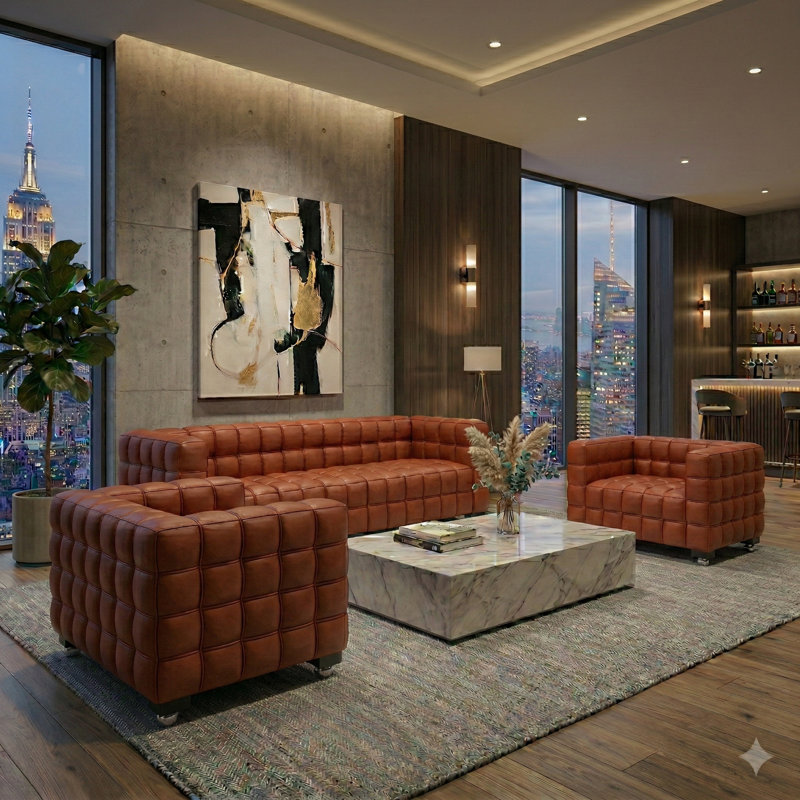 Collection de canapé Empire Luxe , Cognac