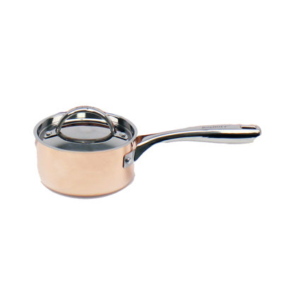 Copper Tri-Ply  7" Covered Saucepan, Polished