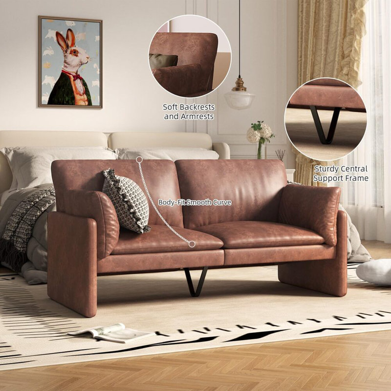 Shellene 2 Seater Teddy Sofa, Brown