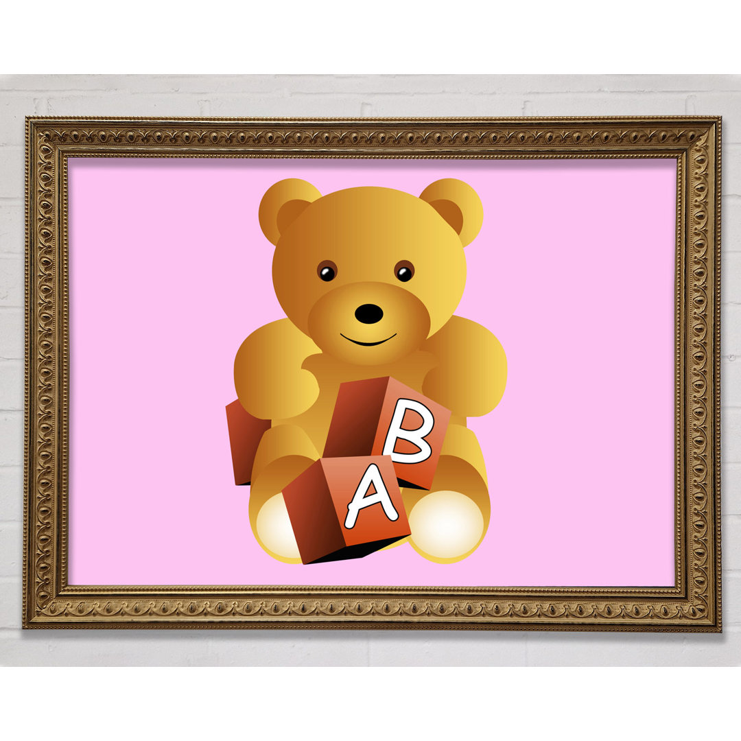 Teddybär Alphabet Blöcke Rosa - Druck