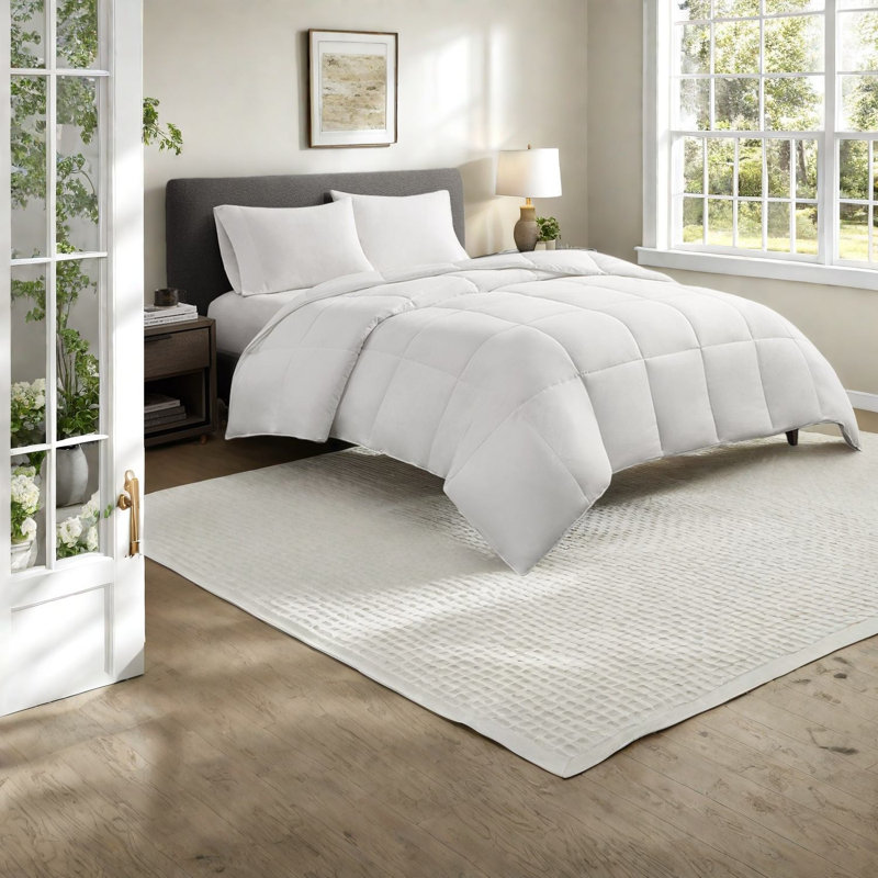 Premium Featherless Twin Bedding Set, Cotton Comforter, All-season Use