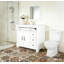 Meuble-lavabo sur pied 36 po avec colonne et armoire de rangement Mid-Century-23045662