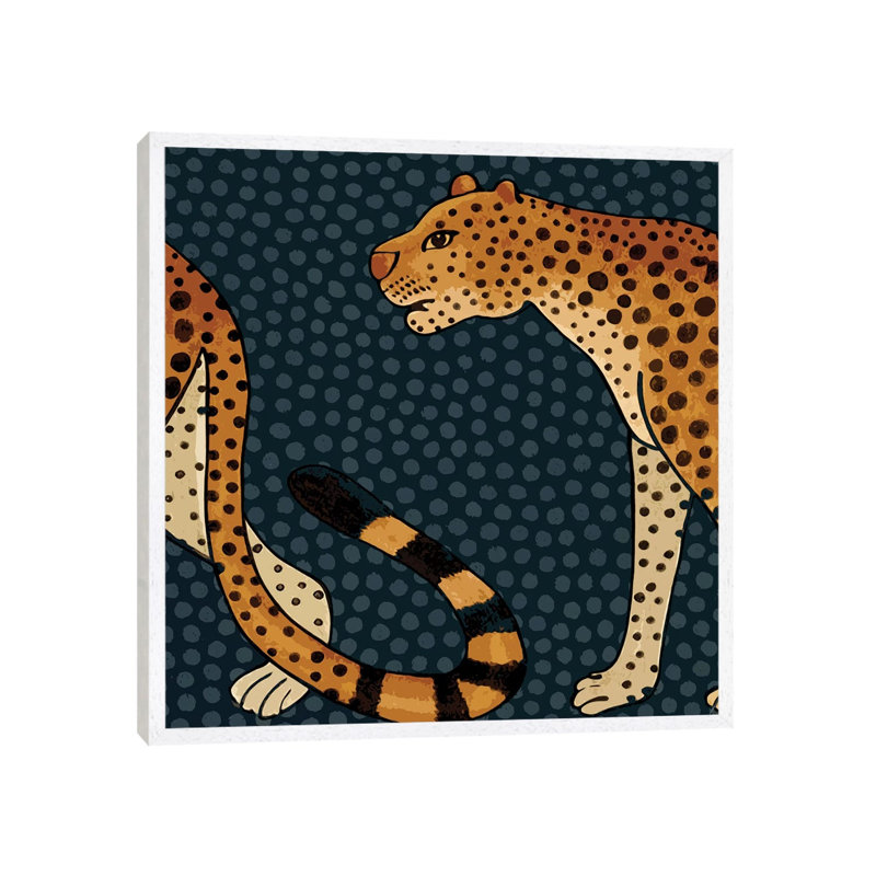 Two Leopards by Mirano - Print on Canvas, 66.04cm H x 66.04cm W x 3.81cm D, White Framed