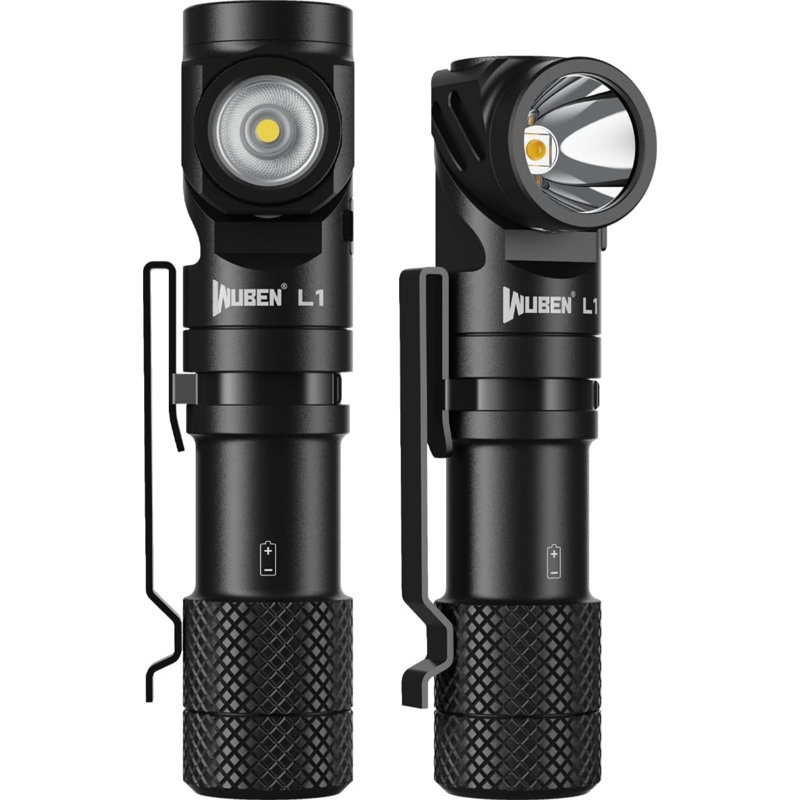 Lampe de poche tactique rechargeable WUBEN L1, lampe de poche à double source de lumière rotative à 180 ° avec lumière magnétique de 2000 lumens élevés, fonction Power Bank, lampe de poche étanche IP68 pour camping, maison, urgence, réparation