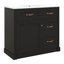 36" Bathroom Vanity With Sink, Single Sink Bathroom Vanity With 4 Drawers, Soft-Close Door & Adjustable Shelf, Ceramic Basin-8310008