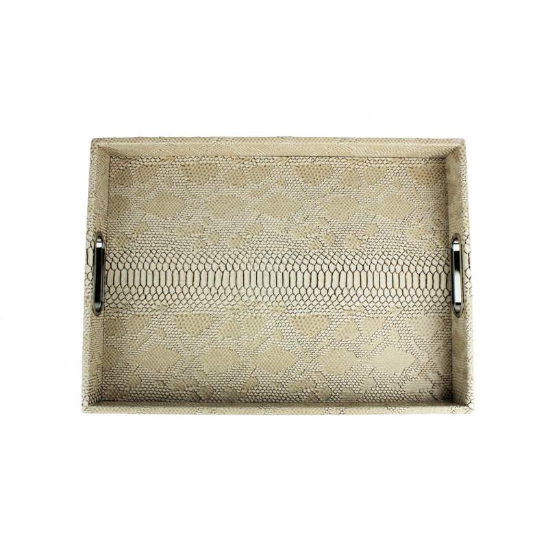 Edmondson Leather / Faux Leather Tray, Beige