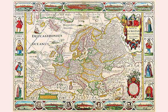 « europe » par nicolas visscher, impression, H 28 po x l 42 po x P 1,5 po