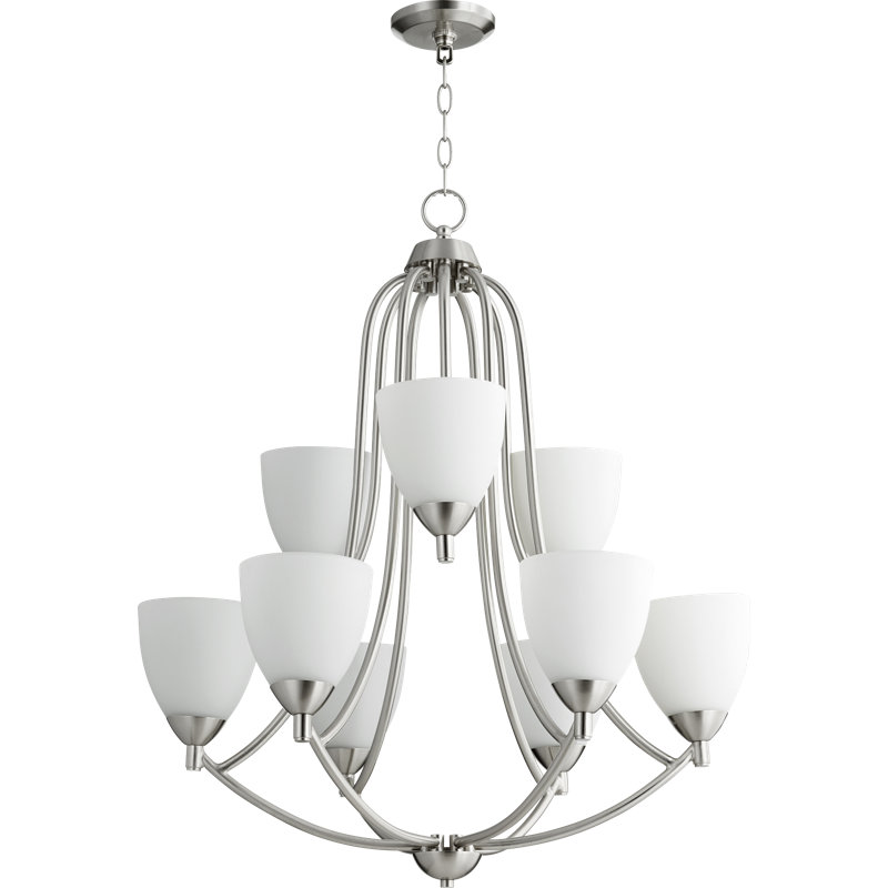 Lustree empire ombré 9 lumières Brophy, Nickel satiné