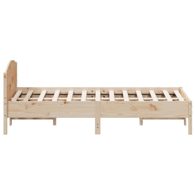Peggy Solid Wood Bed, Natural, European Kingsize (160 x 200 cm)