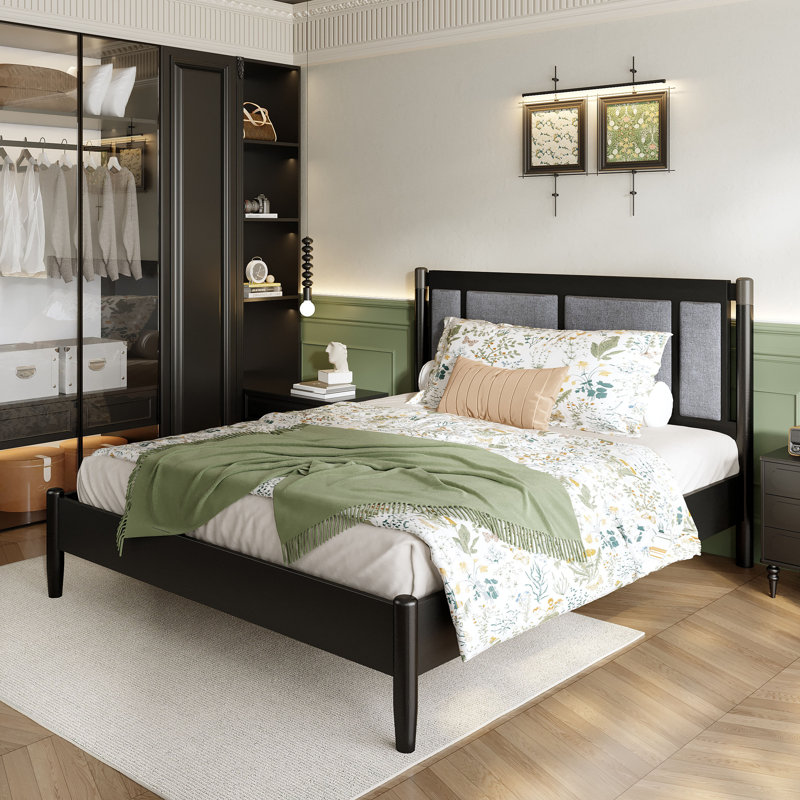 Structure de lit Roomfitter, Grand lit, Gris / Noir