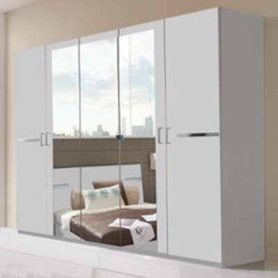 Meuric 5 Door Manufactured Wood Wardrobe