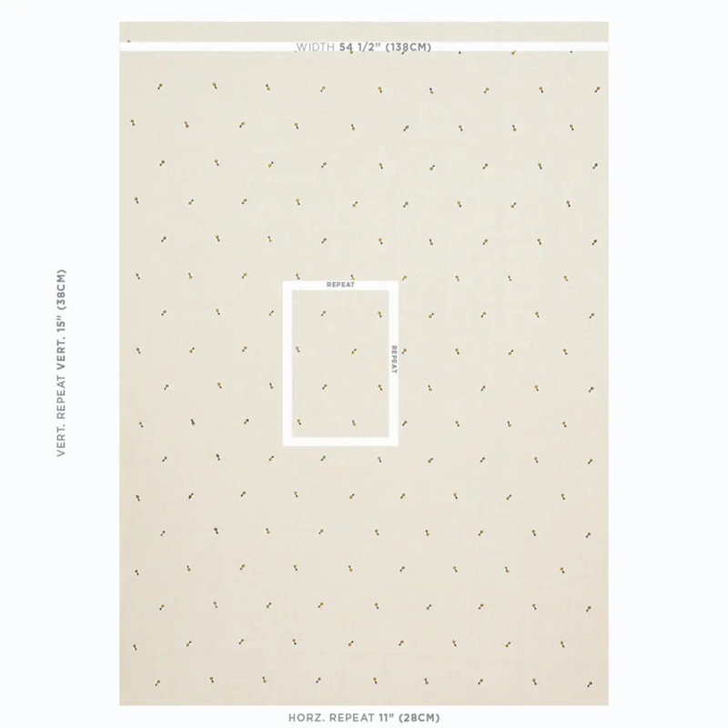 Honey Bee Embroidery Fabric, Neutral/ Brown/ Yellow