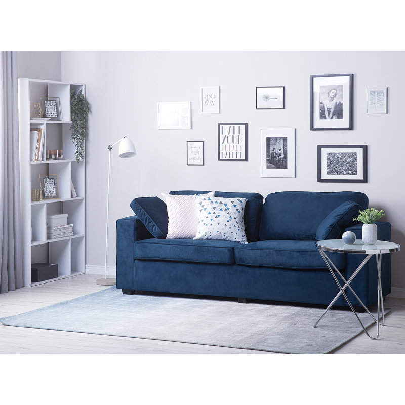 Bloxom 3 Seater Velvet Sofa, Navy Blue