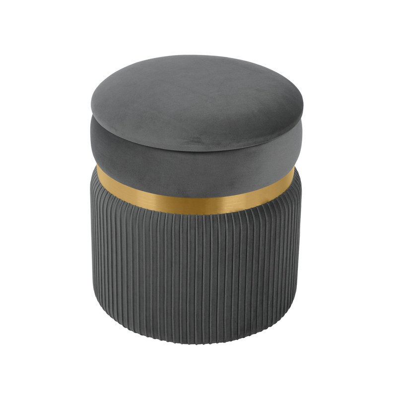 Repose-pieds rond en velours avec rangement Techni Mobile
