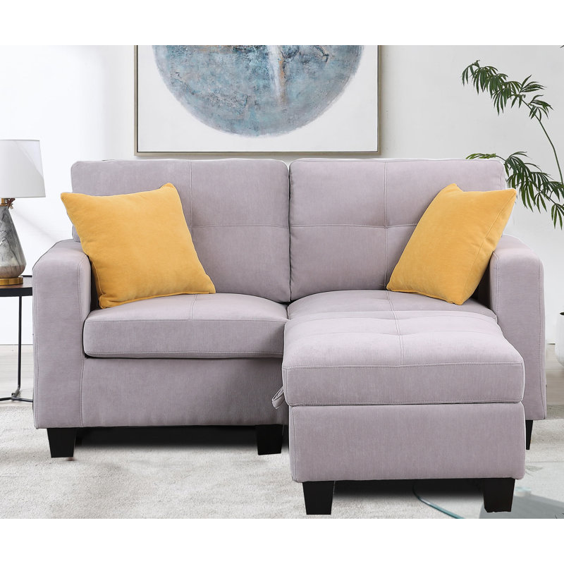 Upholstered Modern Modular Sofa, Gray