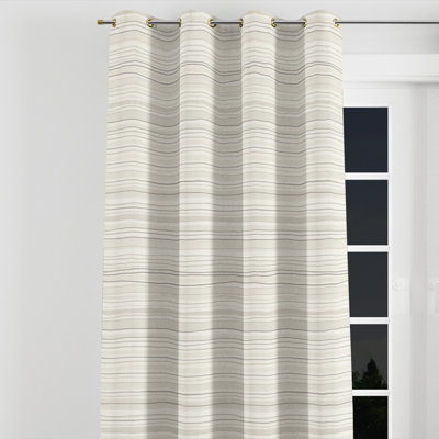 Rideaux à rayures rayées - rideau à œillets Horizon beige et blanc French Country - 1 panneau