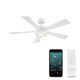 Wynd 5 - Blade Outdoor /Indoor Smart Ceiling Fan with Remote Control and LED Light Kit Included, Works With Alexa and iOS or Android App