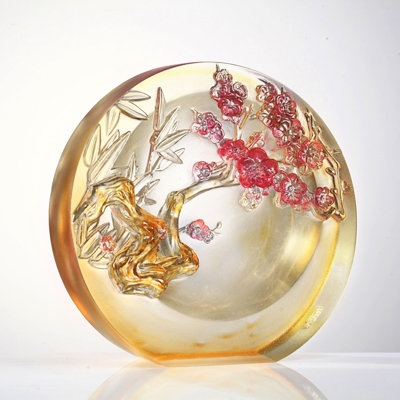 LIULI Crystal, Bamboo and Plum Blossom Sculpture, Tai Chi Series | The Rite of Spring