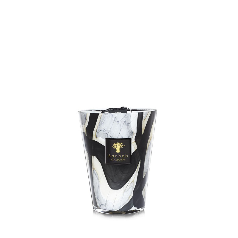 Stones Marble Candle, 9.45" H x 7.41" W x 7.41" D