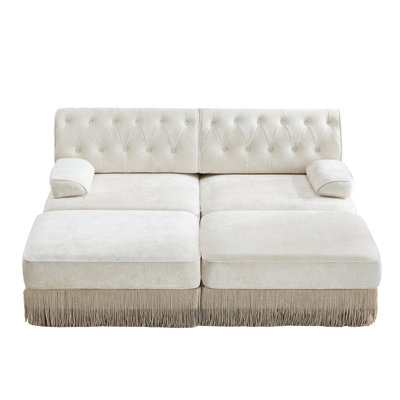 U-shaped, breathable, comfortable fringe-trimmed sofa