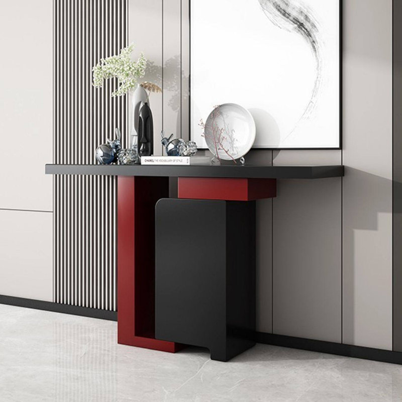 Console nordique moderne simple, H 33,5 po x l 51,2 po x P 15,7 po, Rouge / Noir